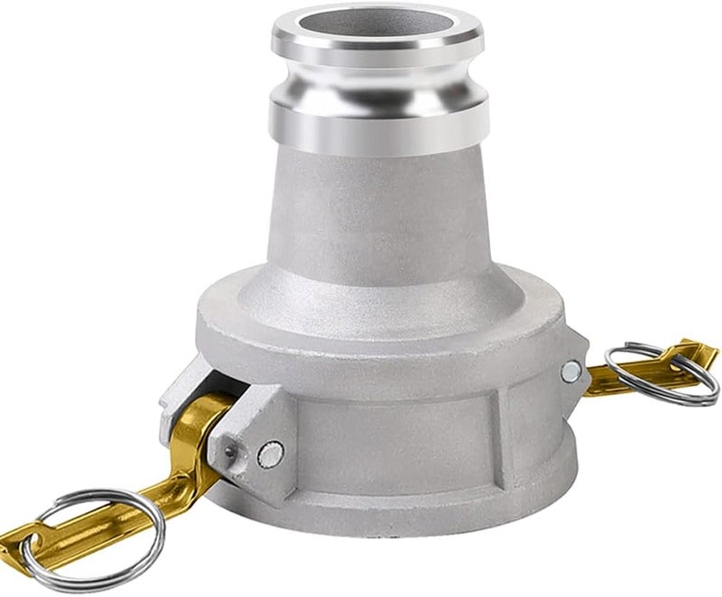 ISESLVNA Camlock Fitting Type DA, 4" Female Camlock x 3" Male Camlock, Reducer Adapter, Cam Groove Hose Fitting (Silver, 4" Female Camlock x 3" Male Camlock) - Image 1